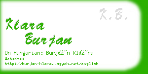 klara burjan business card